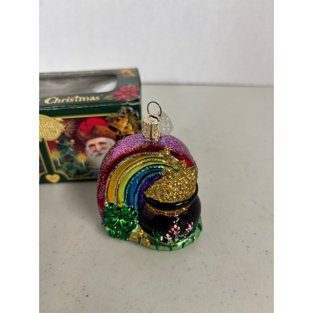 Old World Christmas Pot of Gold Rainbow Glass Ornament St Patricks Day 12437 - Picture 4 of 5